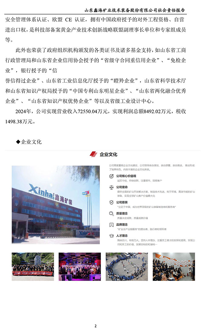 鑫海礦裝社會責(zé)任報告